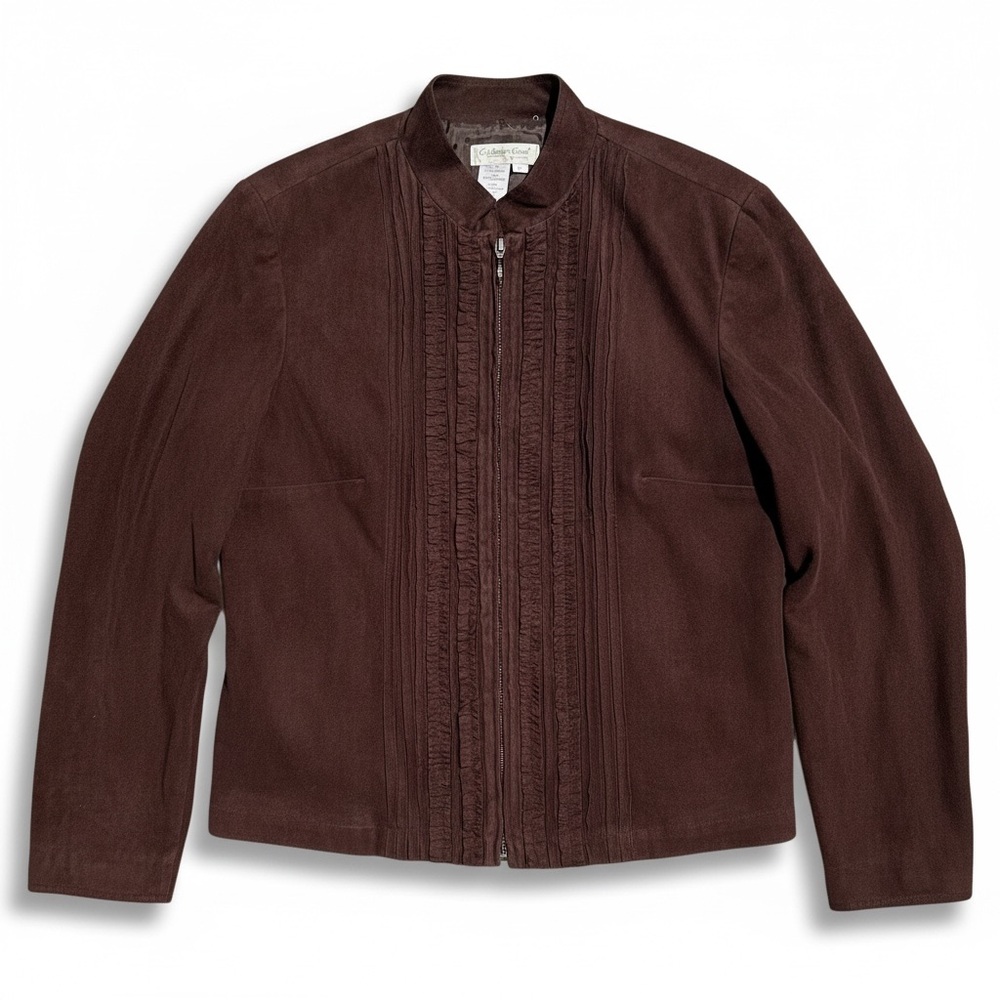 Coldwater Creek Faux Suede Zip Front Jacket – Size L